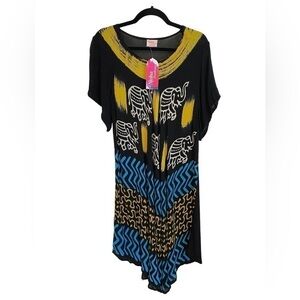 NWT Nisha  Creations Indian Sheer Dress Black Ladies OS